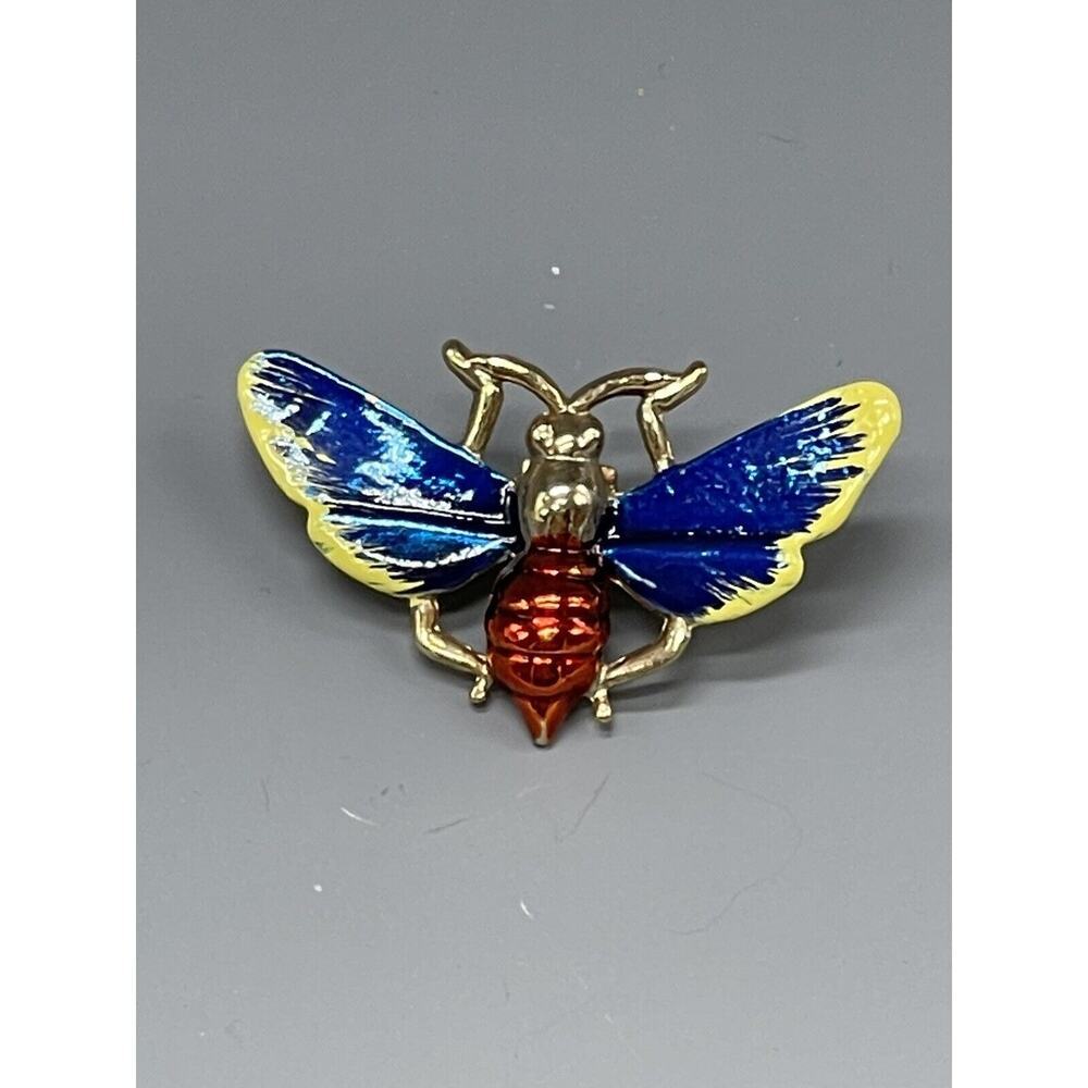 Vintage Bee Bug Enamel Brooch Pin Taiwan Retro Colorful Cosplay